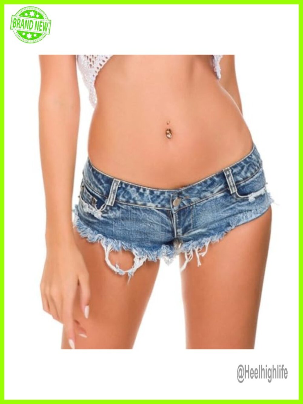 Ripped Low Rise Denim Jean Shorts Mini Hot Pants Raw Hem Casual Summer Clubwear